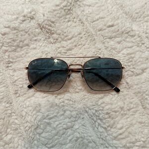 Ray-Ban Sunglasses with Blue Lenses and Gold Frame